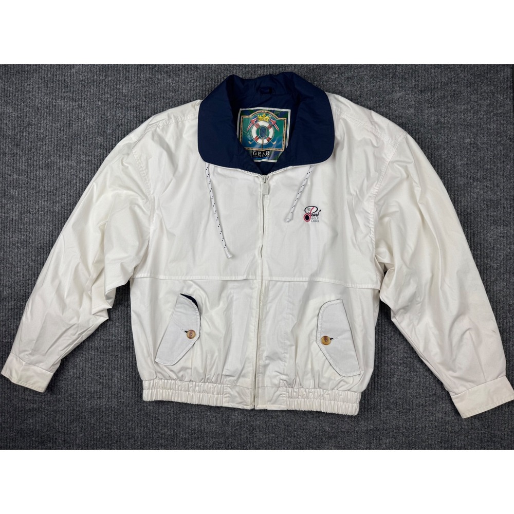 Vintage Gear For Sports Mens White The Pearl Golf Links Sailing Jacket L